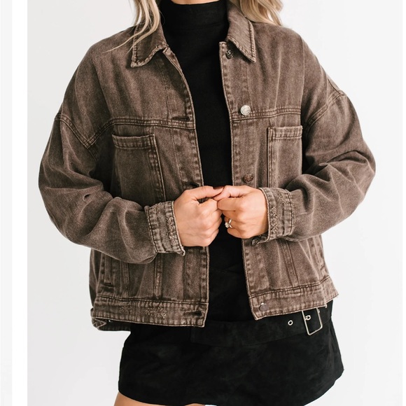 NanaMacs Dark Brown Jean Jacket - Picture 4 of 6